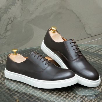 Berluti Leather Sneakers Coffee