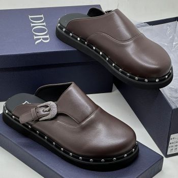 Dior Half Shoes Coffee Brown
