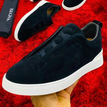 Zegna Suede Sneakers Black