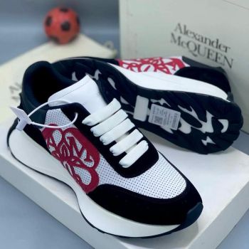 Alexander McQueen Sneakers Perforated Leather Black White