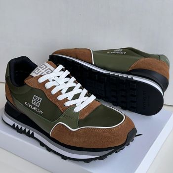 Givenchy Leather Sneakers Green Brown