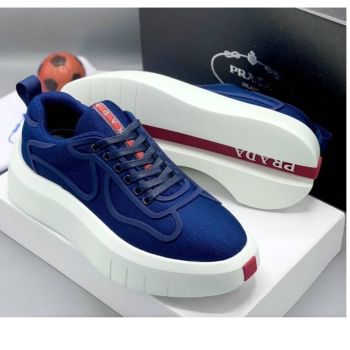 Prada Casual Lace Up Sneakers Blue