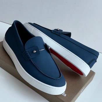 Christian Louboutin Chambelisneak Leather Sneakers Blue