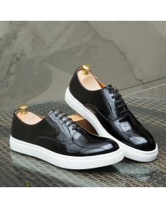 Berluti Leather Sneakers Wet-Look Black