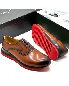 Brexpo Leather Red Sole Shoe Brown