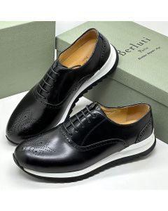 Berluti Brogue Lace Up Leather Shoe Black