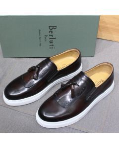 Berluti tassel Leather Sneaker Coffee Brown