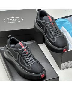 Prada Casual Lace Up Sneakers All Black