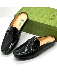 Wet-Look Half shoes Black