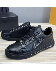 Philipp Plein Leather Sneakers Black