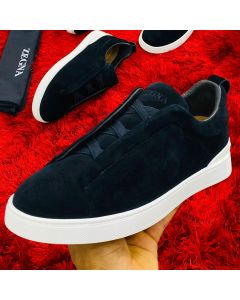 Zegna Suede Sneakers Black
