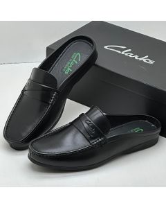 Clark Leather Half Shoes Black