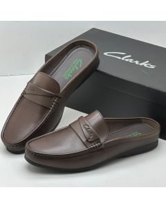 Clark Leather Half Shoes Coffee Brown