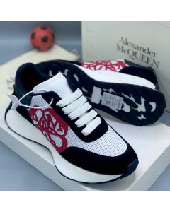 Alexander McQueen Sneakers Perforated Leather Black White