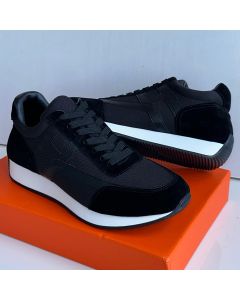 Hermes Lace Up Sneakers Black