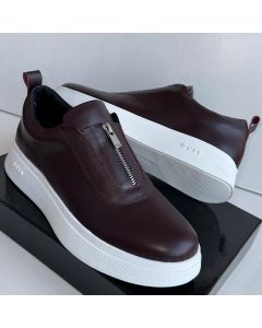 Hugo Boss Slip on Zip Up Coffee Brown