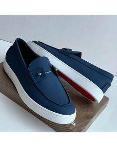Christian Louboutin Chambelisneak Leather Sneakers Blue