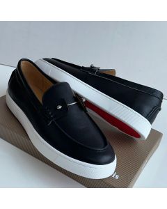 Christian Louboutin Chambelisneak Leather Sneakers Black White