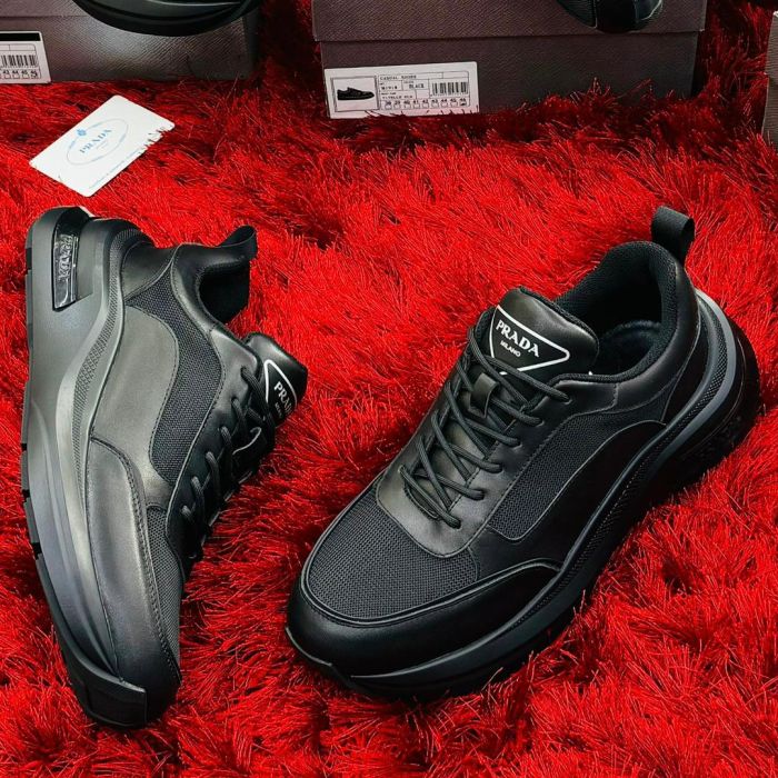 Prada sneakers black and red sales