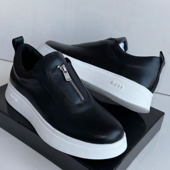 Hugo Boss Slip on Zip Up Black